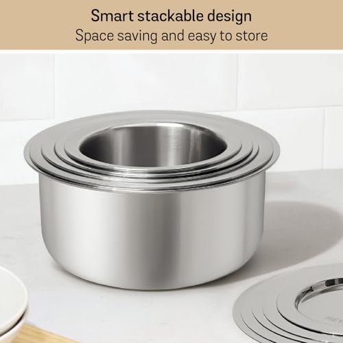 Image of Meyer Triply Stainless Steel Tope with SS 304 Lid | Healthy, Non Toxic | Extended Grip | Bhagona | Tapeli | Patila | for Boiling Milk /Water | 24 CM /4.9 litres Capacity | 10 Year Warranty | Silver