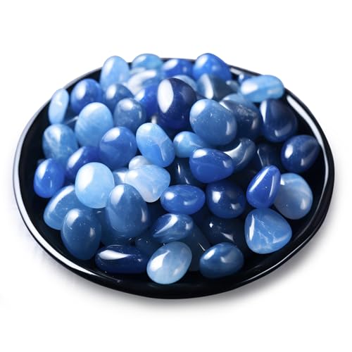 Image of Polished Blue Aventurine Crystals - 72 Pcs, 0.5 inch 10 oz Handpicked Natural Tumbled Gemstones Rocks, Pebbles for Reiki, Chakra, Healing Home Decor