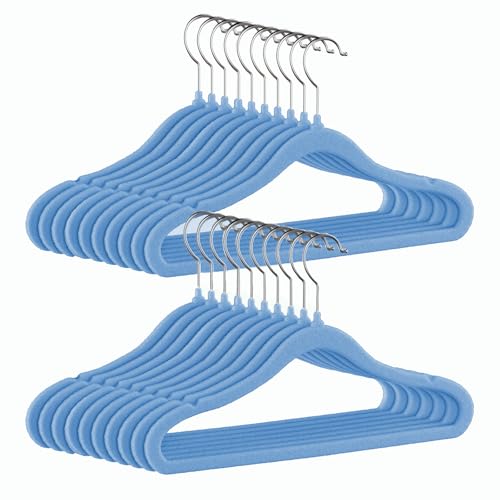 GoodtoU Velvet Baby Clothes Hangers 20 Pack 11.8 Inch Blue