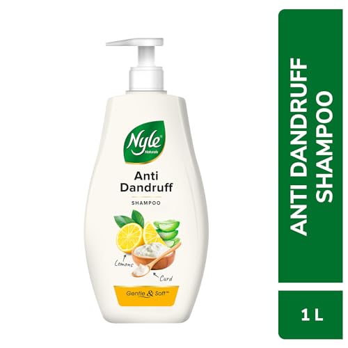 Image of Nyle Naturals Anti Dandruff Shampoo|For Dandruff Free Hair |Enriched With Curd & Lemon |Gentle & Soft Shampoo For Men & Women, 1L