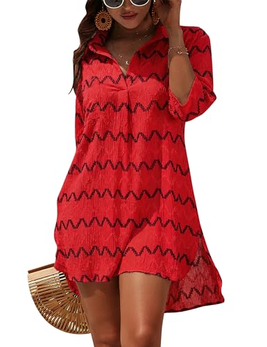 Image of Blooming Jelly Womens Swimsuit Coverups White Chiffon Bathing Suit Cover Up Bikini Swimwear Beach Dress Outfits