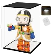 NONEMEY Clear Acryl Vitrine met Afstandsbediening Licht voor 400% Pop Mart,Stofdicht Model Sh...