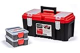 Gator Clamps 16-inch Lockable Handy Toolbox with Two 5.5 inch Organizers - Multiple Compartments, Re