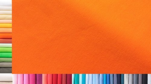 Bündchenstoff XXL als Meterware|doppelt: 75cm breit|einfach: 150cm breit|Farbe: 08 Orange|0,5m lang|96% Baumwolle, 4% Elasthan|Jersey|1buy3|Grundpreis pro qm: € 11,99