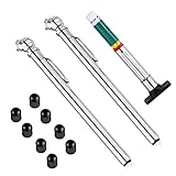 TOCOLES Tire Gauge Pencil, 2Pcs Pencil Tire Pressure Gauge PSI (5-50) with Tire Tread Depth Gauge and 8Pcs Tire Valve Stem Caps