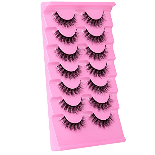 Newcally False Eyelashes Natural Look Lashes Fluffy Wispy Faux Mink Eye Lashes Light Soft Fake Eyelashes Pack 7 Pairs #TOP2