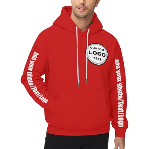 Custom Hoodie Adult Add photo/Text/Logo,Design on Front & Back Personalized Hooded Sweatshirt sleeve 4side print gift3