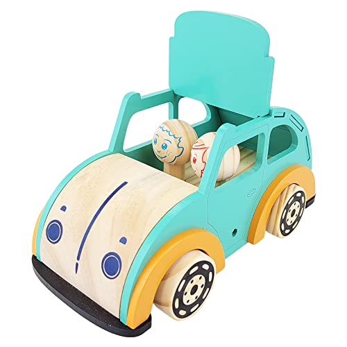 Carrinho Fusca Brinquedo Retrô De Madeira Infantil Coleção Newart Toys