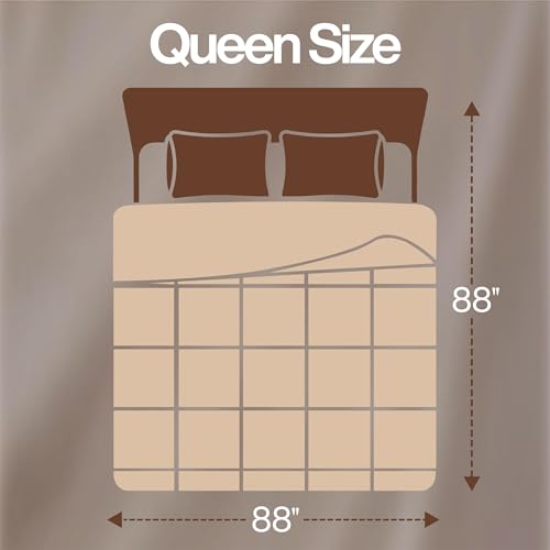 Image of Utopia Bedding Queen Comforter Duvet Insert, Quilted Beige Comforter with Corner Tabs, Box Stitched Down Alternative Comforters Queen Size 88 x88 inches