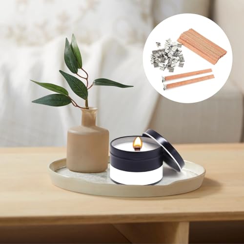 50 mechas de madera para velas con clip metálico miniatura 3