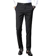 Men's Black Pinstripe Dress Pants Casual Striped Trousers Slim Fit  Lightweight Classic Business Suit Pants Separate at Amazon Men's Clothing  store