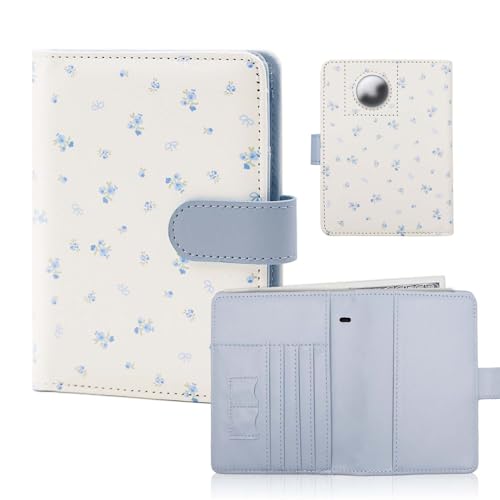 Image of Melsbrinna Rfid Passport Holder for Travel women /Men, Cute Passport Wallet Rfid Blocking Card Slots, Rfid Passport Cover /CaseTravel Wallet, Passport Book Holder (1, floral blue a)
