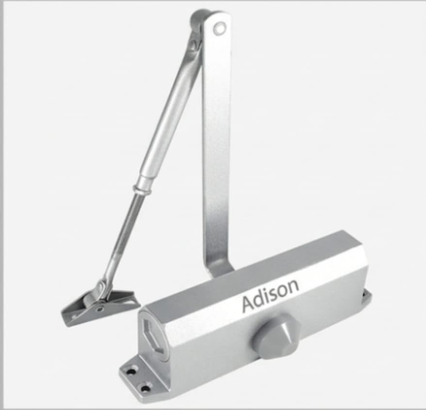 Adison Aluminium Hydraulic Door Closer with 90 Degree Hold Open | Up to 80 kg Capacity, 2 Year Warranty, Fittings Included, Hydraulic Mechanism, Silver Finish-picture-16