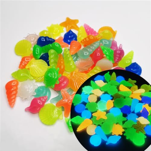 Image of AstonAndia Colorful Stones for Decoration Luminous Stones Fish Tank Ornament Decorative Stones Aquarium Decorative Items(120g)