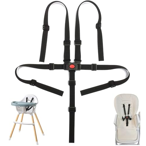 Correas para Trona,Arnes de Cinco Puntos Bebé Arneses,Arnés para Bebé 5 Puntos,Arnés Ajustable 5 Puntos para Niños,Adecuado para Cochecitos Bebé,Cochecitos