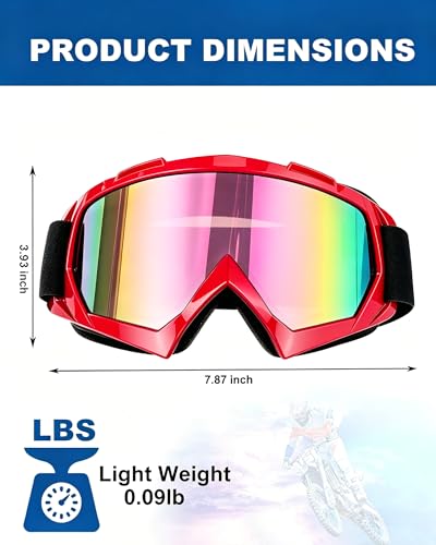 Image of 2Pcs Dirt Bike Goggles Motocross Motorcycle ATV Riding Dustproof Windproof Off Road Racing MX Four Wheeler Goggles