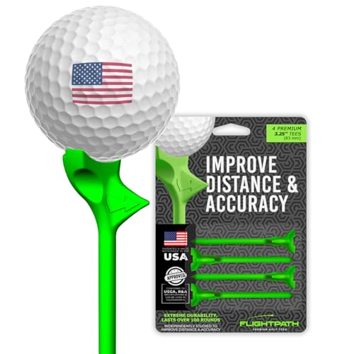 Flightpath FP-325-GRN-4-PAK Golf Tees, Unisex-Adult, Green, 3.25”
