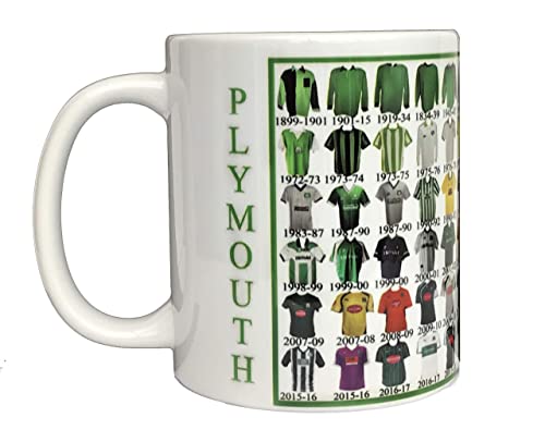 Plymouth Argyle Ceramic Mug - Football Shirt History Through The Ages