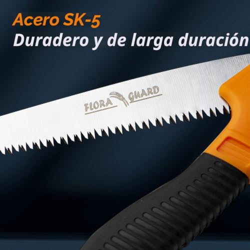 Miniatura 4 de Flora Guard Sierra De Mano Plegable, Serrucho De Poda Plegable Naranja