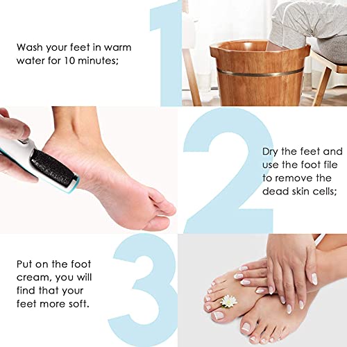 Powerful Electric Foot Callus Remover, Rechargeable Foot File Callus Remover With Led Light, Dead Skin Remover For Feet, Am 8:00 Pedi Pedicure Tools For Women Men Hard Cracked Dry Skin (Blue) #TOP2