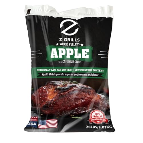 Z GRILLS Wood Pellets for Smoker Grill, 100% All-Natural Hardwood Apple Pellet, 20lbs