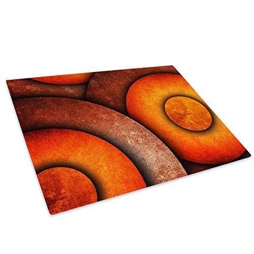 Retro Orange Brown Glass Chopping Board Kitchen Worktop Saver Protector