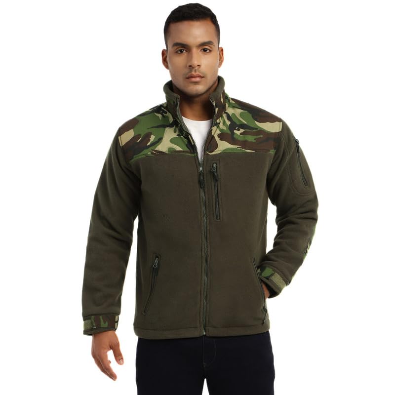 Image of MOUNTMILLER Men's Ripstop Dual Superbond HLKN Fleece Tactical Jacket | Water Repellant | Multi-Pocket | Abrasion-Resistant | Ideal for Outdoor, Hiking & Trekking