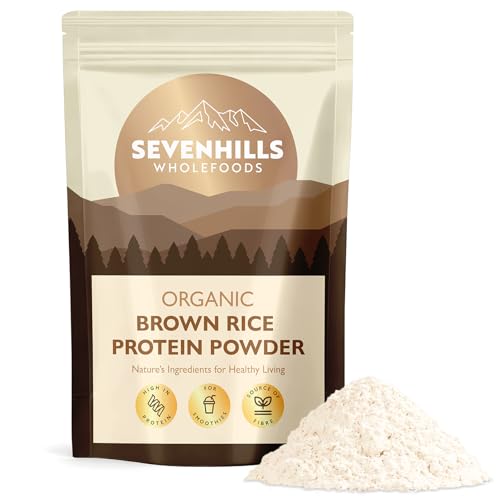 Sevenhills Wholefoods Organic Brown Rice Protein Powder 1kg - 84% Protein Content, Vegan, Natural, Plain & Unsweetened, Dairy Free, Gluten Free, Plant Based, No Additives or Preservatives, Non-GMO
