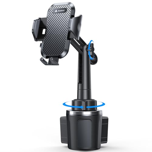 andobil [Upgrade Version Cup Phone Holder for Car Universal Adjustable Long Neck Car Phone Mount Cradle Friendly Compatible with iPhone Samsung Google and All 4.0-7.0 inches Smartphones