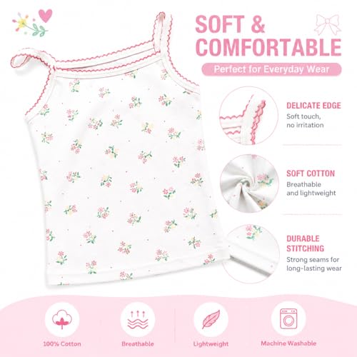 Image of benetia Girls' Soft Cotton Undershirts 3-Pack