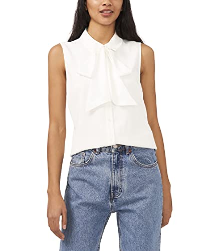 Image of CeCe Sleeveless Bow Blouse New Ivory XS