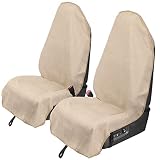 Leader Accessories 2 pz beige impermeabile asciugamano auto coprisedile protezione lavabile in lavatrice – adatto per yoga, corsa, crossfit, atleti, spiaggia, nuoto, sport all'aria aperta