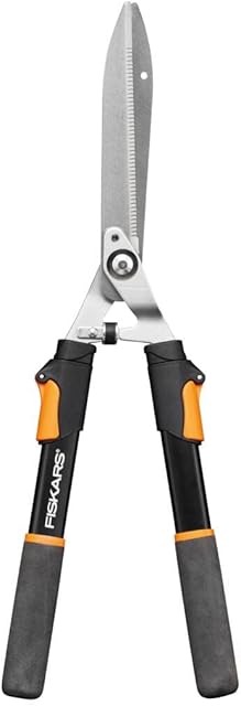 Fiskars Fiskars Teleskop-Heckenschere, SoftGrip-Griffe, Hochwertige Stahl-Klingen, Länge: 63 - 83 cm, Schwarz/Orange, HS13, 1027527 — Heckenscheren