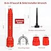Alocre 8 in-1 Multifunctional Sink & Faucet Installer Wrench - Plumbing Tool for Bathroom/Kitchen Toilet Pipe Repair & Installation (Red) #1
