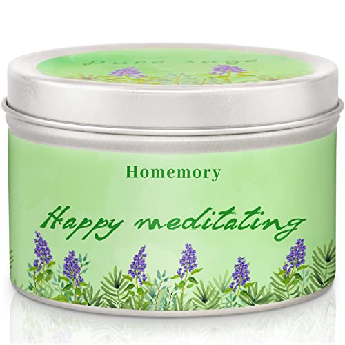 Candles For Home Scented, Sage Candles For Cleansing House, Natural Non-Toxic Soy Candles With Essential Oils, Aromatherapy Candle, Tin Candle For Meditation, Purification And Chakra Healing, 6Oz #TOP10