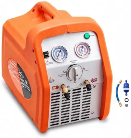 Unidad de recuperación de refrigerante de doble cilindro.Herramienta de reparación de CA de alta velocidad para HVAC automotriz.Sistema de extracto líquido de vapor portátil con protección segura auto