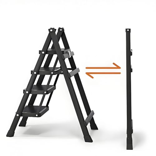 Escalera telescópica plegable manual para techo con pasamanos, solución de acceso que ahorra espacio para áticos y espacios altos
