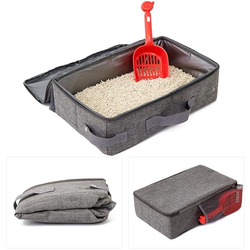 Wallfire ポータブルトイレ 猫トイレ 折り畳み 持ち運び便利 車載にも適用 お手入れ簡単 防災 避難 お出かけ 旅行 撥水加工 24x40cm