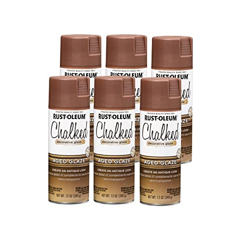 Image of Rust-Oleum 339835-6PK Chalked Decorative Glaze Spray Paint, 12 oz, Semi-Transparent Aged, 6 Pack