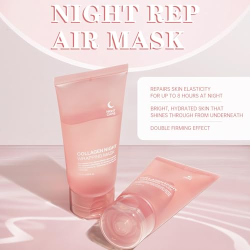 Image of Collagen Night Mask Overnight Peel-Off (Korean Skincare) | Hydration & Elasticity Care for Glowing Skin| Overnight Collagen Face Mask | Peel-Off Wrapping Mask for Firming, Hydration & Radiant Skin