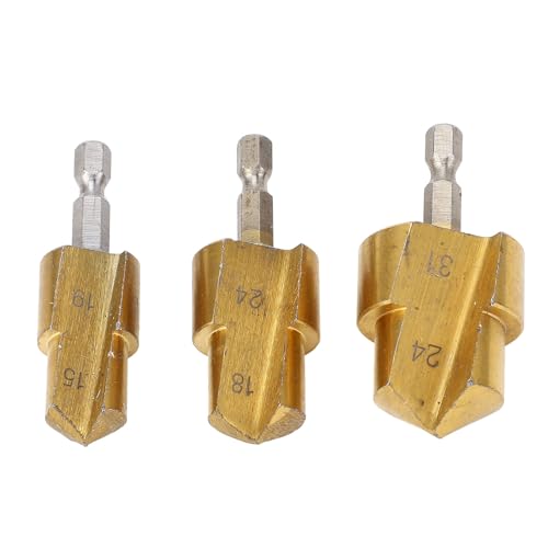 Escariador de Tuberías de PVC de 3 Piezas, Brocas de Escariado de Tuberías de Alta Resistencia, Escariador de Instalación de Tuberías de PVC de Plástico, Expansor de Tuberías