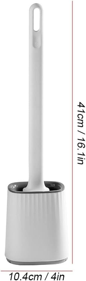 Toilet Brush Holder Toilet Brush Holder 360° No Dead Angle Toilet Cleaning Brush Household Silicone Toilet Bowl Brush Floor Type Soft Hair Toilet Brush Set Toilet Brush Holders(E)