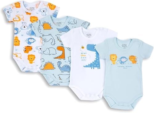Chicco, 4 Body à Manches Courtes en Coton Léger, Sous-vêtements B...