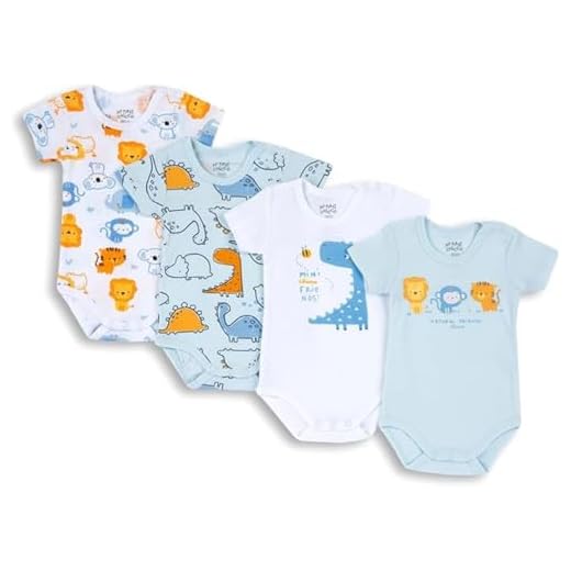 Chicco Pack body de manga corta, Bodies Bebé - Unisex, Azul (Claro), 2 años (pack de 4)