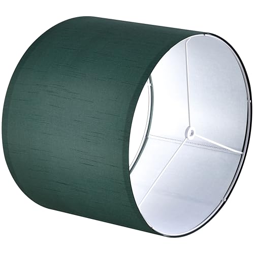 GOSO Set of 2 Medium Green Lamp Shades for Table Lamp Shade Replacement,13" Top ×13" Bottom ×10" Height，Easy Assembly-Spider Lampshades Natural Fabric Decorative-Small Floor Lampshade for Living Room by GO&SO - Image 5