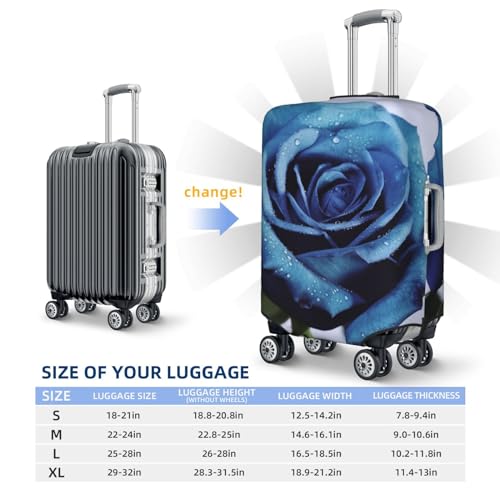 Blue rose blooms Luggage Cover Dustproof Suitcase Cover Elastic Washable Travel Luggage Protector Suitcase Protector Stretch Baggage Protector for 18-32 Inch Luggage X-Large2