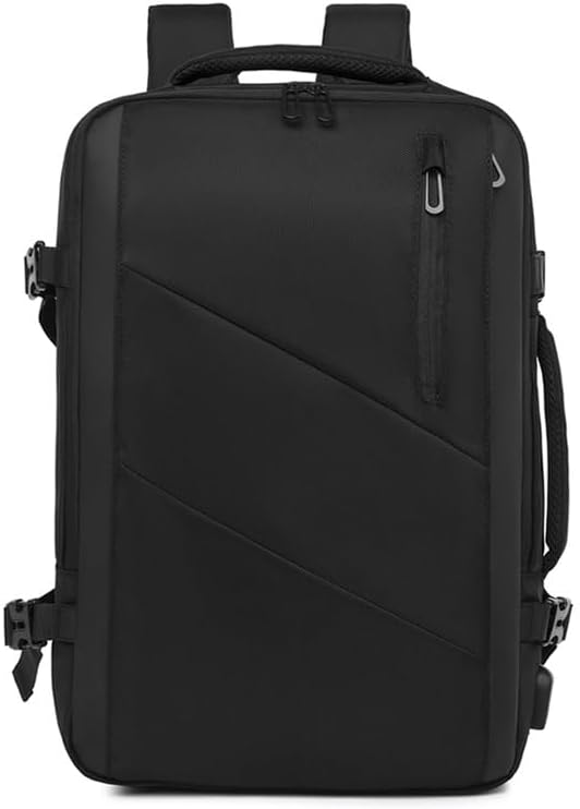 Travel Business Backpack for Men Expandable Water Resistant Backpack with USB Charging Port Large capacity Laptop Backpack for Work Black