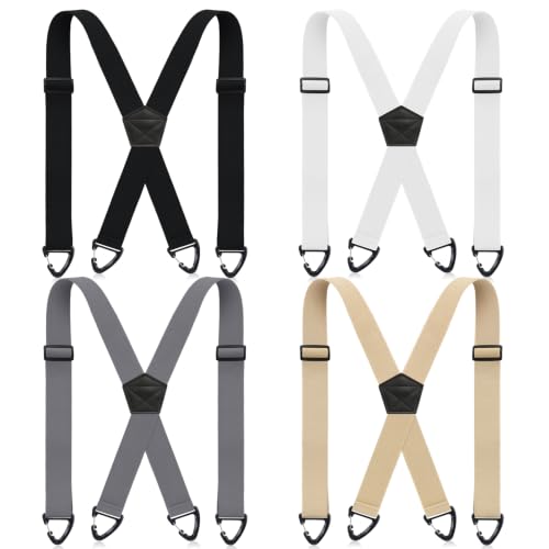 Image of Sintege 4 Pcs X Back Hidden Suspenders 1.5 Inch Heavy Duty Hiking Suspenders for Men Adjustable Under Clothing Invisible Belt