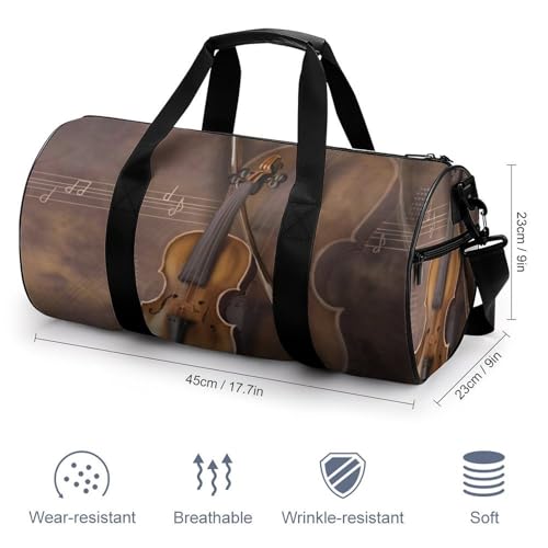 Duffel bag violon vintage sac de voyage 45cm multi-usage pour randonnée et gym