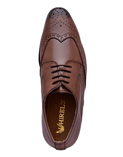 Image of HiREL'S Men Brown Derby Brogue Formal Shoes